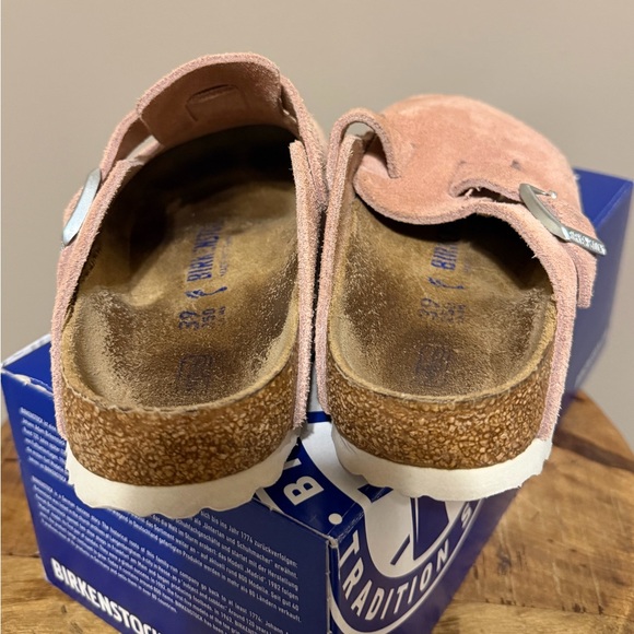Birkenstock Boston Clay Pink Suede Slip-On Clogs, Size 39 - Picture 4 of 8